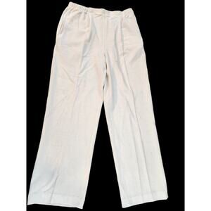 Draper & Damons women pants stretch waist linen blend Sz med straight leg pullon